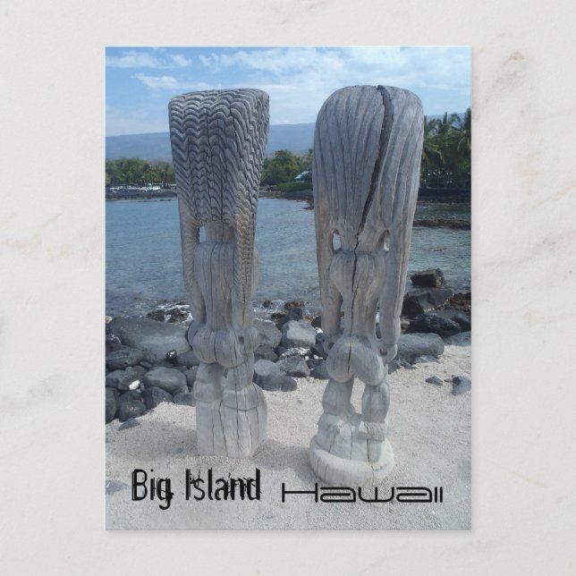 Tiki backsides Big Island Hawaii postcard (Front)