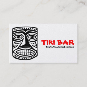 Tiki Bar - Black, Red & White (Gold) Business Card