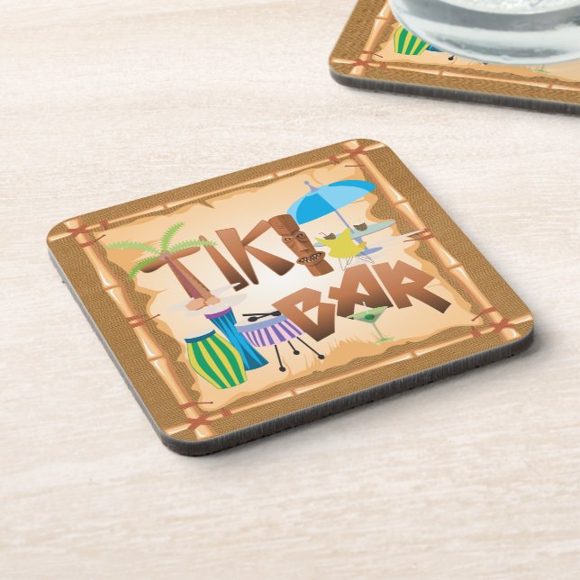 Tiki Bar Design Coaster (Left Side)