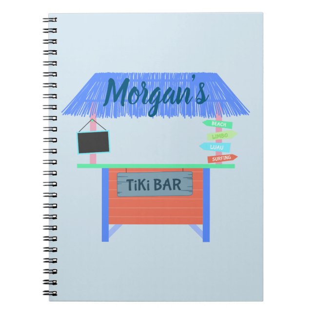 Tiki Bar in Blue Notebook (Front)