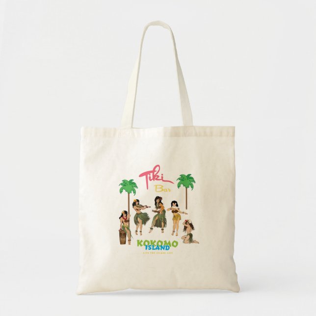 Tiki Bar Kokomo Hula Dancers Tote Bag (Front)