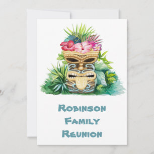 Tiki Bar Luau Hawaiian Family Reunion Invitation