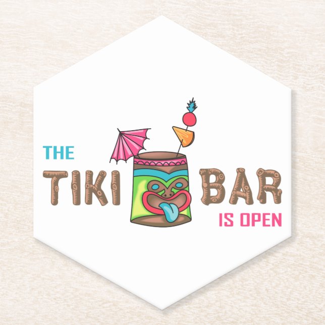 Tiki Bar Paper Coaster (Front)