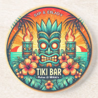 Tiki Bar Sandstone Coaster 
