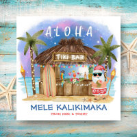 Tiki Beach Bar Tropical Moon Santa Mele Kalikimaka