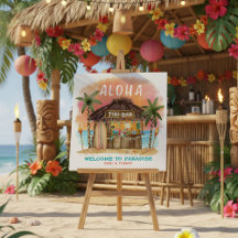 Tiki Beach Bar Tropical Paradise Welcome