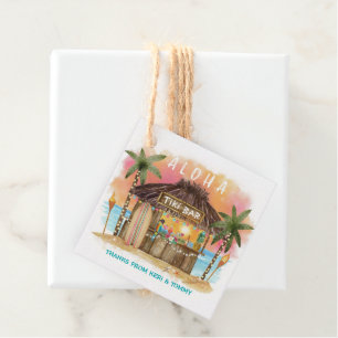 Tiki Beach Bar   Tropical Sunset Surf & Sea Favour Tags