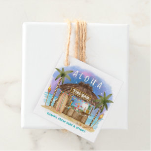 Tiki Beach Bar Tropical Surf & Sea Thank You Favour Tags