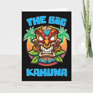 Tiki Big Kahuna Funny Hawaiian Fathers Day Vacatio Card