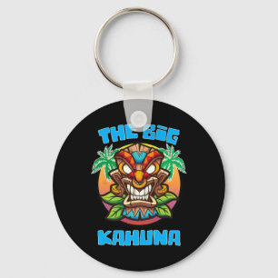 Tiki Big Kahuna Funny Hawaiian Fathers Day Vacatio Key Ring