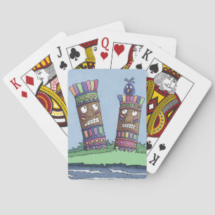Tiki Bird Plum Playing Cards