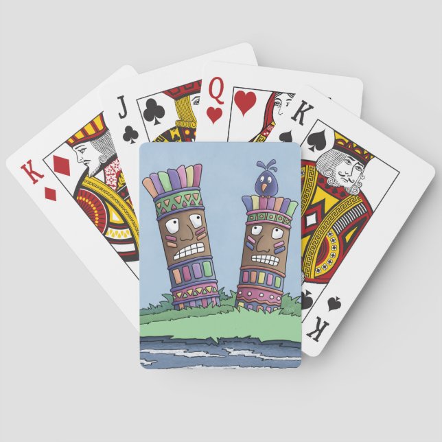 Tiki Bird Plum Playing Cards (Back)