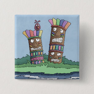 Tiki Bird Rosebud Button
