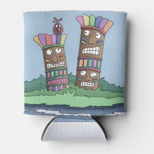 Tiki Bird Rosebud Can Cooler