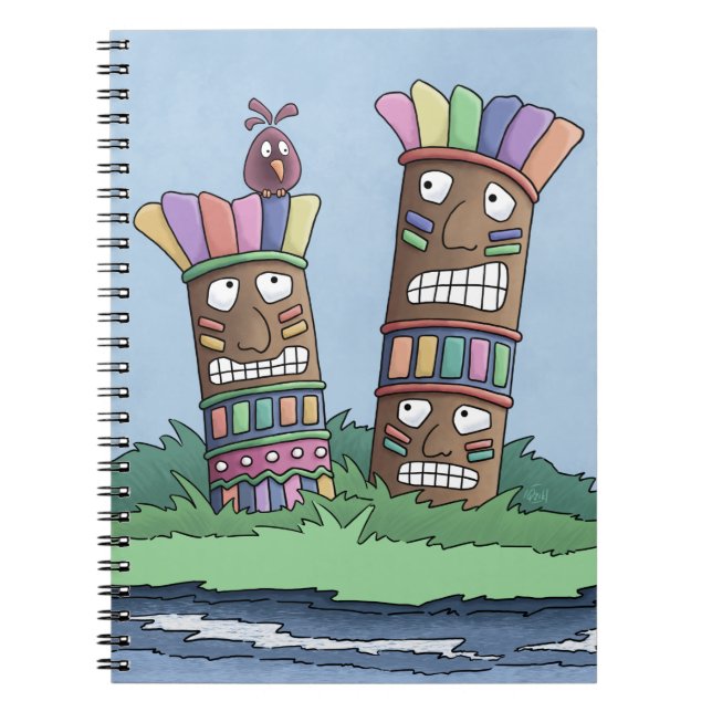 Tiki Bird Rosebud  Notebook (Front)