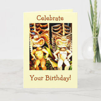 Tiki Birthday Card