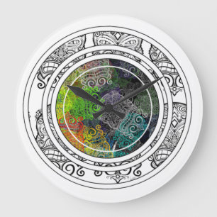 Tiki Colourful Circle Pattern Large Clock