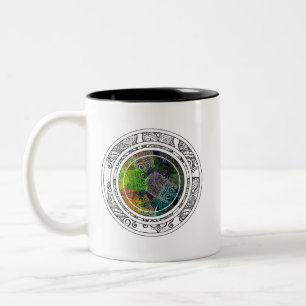 Tiki Colourful Circle Pattern Two-Tone Coffee Mug