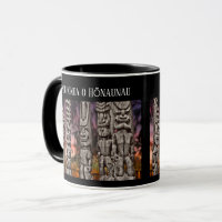 Tiki Council, Big Island, Hawaii, Black Mug
