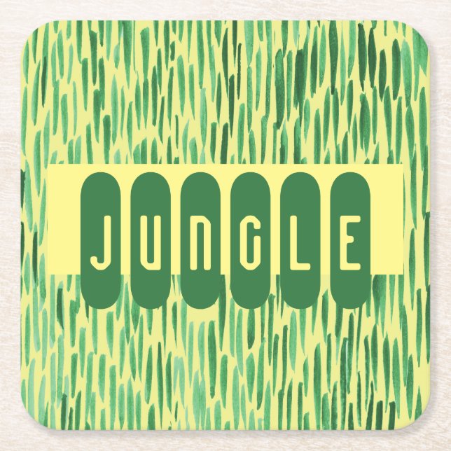Tiki Custom Jungle Vibe  Square Paper Coaster (Front)