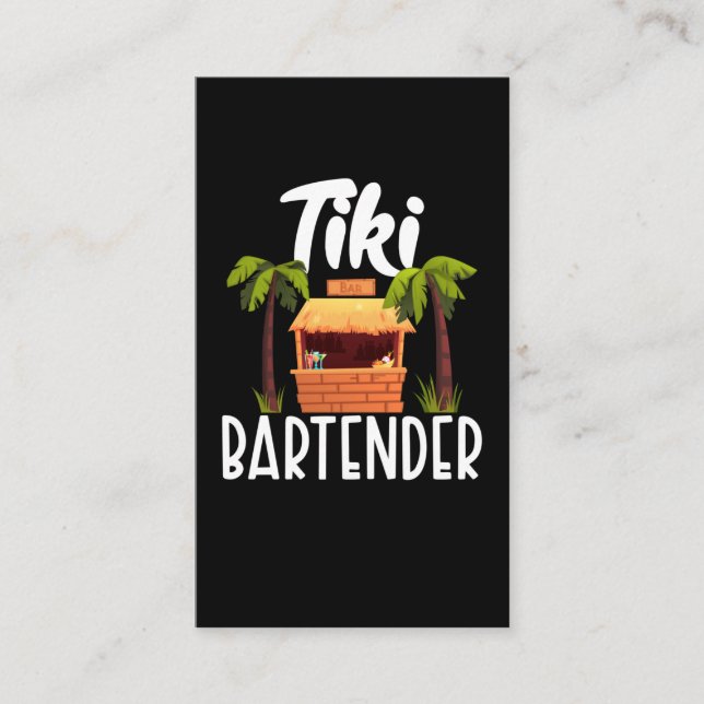 Tiki Hawaii Bartender Funny Tahitian Drink Mixer Business Card (Front)