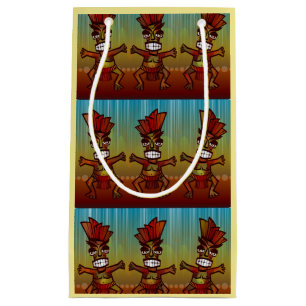 Tiki Hut Men Island Dancing Tropical Summer Beach Small Gift Bag
