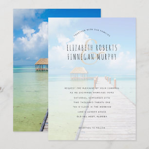Tiki Hut Tropical Paradise Wedding Invitation
