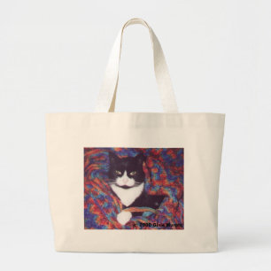 "Tiki in Doug's Afghan" Large Tote Bag