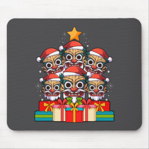 Tiki Le Luau Hawaiian Tiki Mask Christmas Tree Xma Mouse Mat