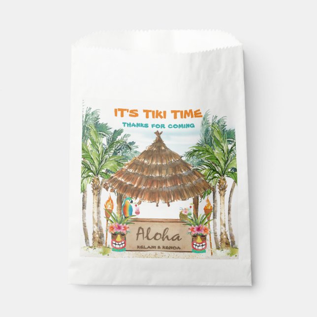 Tiki Luau | Tropical Beach Favour Bags (Front)