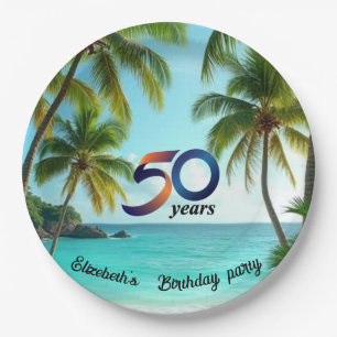 tiki luau tropical beach partyPaper Plate