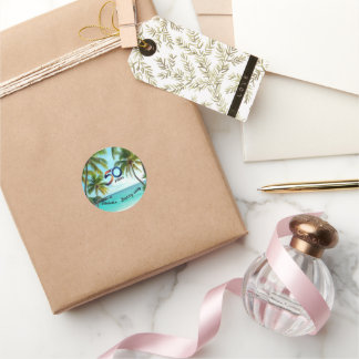 tiki luau tropical beach partyPaper Plate Classic Round Sticker