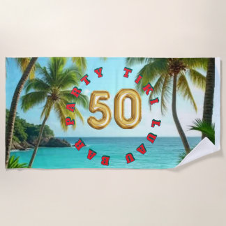 tiki luau tropical island beach  towel