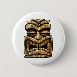 Tiki Man 6 Cm Round Badge
