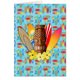 Tiki Mask And Surfboards