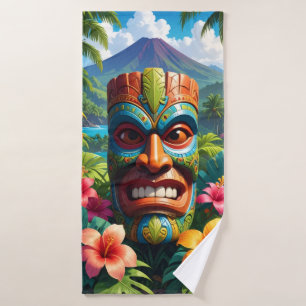 Tiki Mask Bath Towel Set