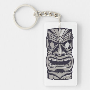 Tiki Mask Chill Keychain