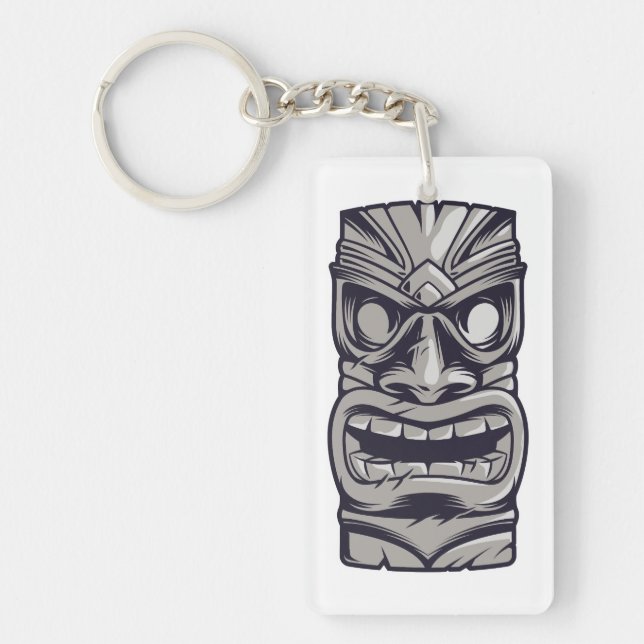 Tiki Mask Chill Keychain (Front)