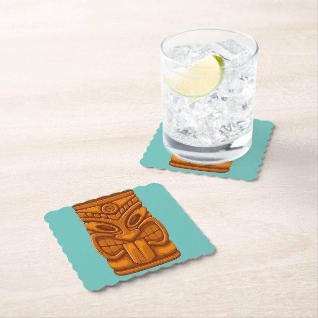 Tiki Mask Corn Hole Set  Paper Coaster (Insitu)