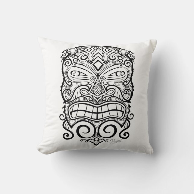 Tiki Mask Cushion (Front)