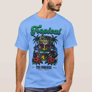 Tiki mask hawaii tropical beach TShirt