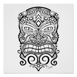 Tiki Mask Poster