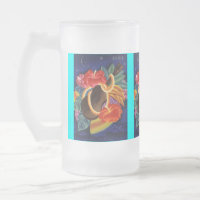 TIKI MUG ~ ALOHA~ NIGHT SKY ~ UKULELE & HIBISCUS!