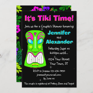 Tiki Party Couple's Shower Invitation