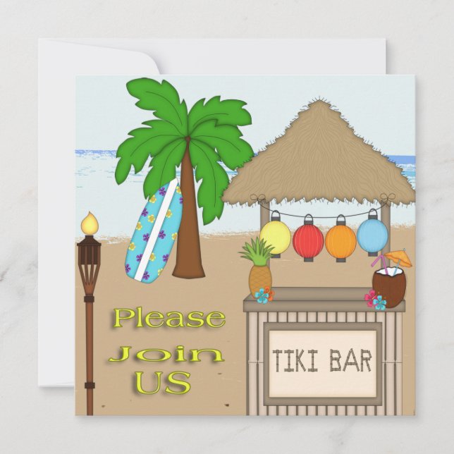 Tiki Party Invitations (Front)
