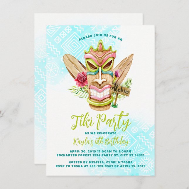 Tiki Party Invitations (Front/Back)