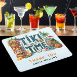 TIKI Party Personalised Custom Square Paper Coaster<br><div class="desc">Fun and modern customisable TIKI Time partyware.</div>