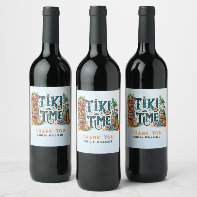 TIKI Party Personalised Custom Wine Label (Bottles)