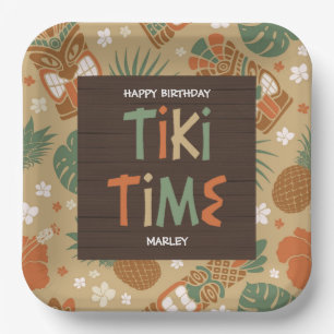 Tiki Party Tropical Luau Birthday  Paper Plate