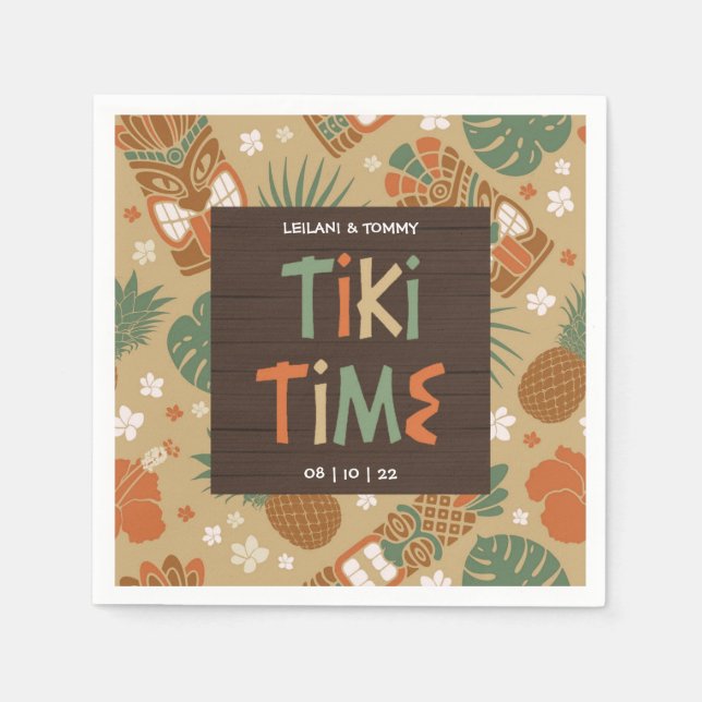 Tiki Party Tropical Luau Napkin (Front)